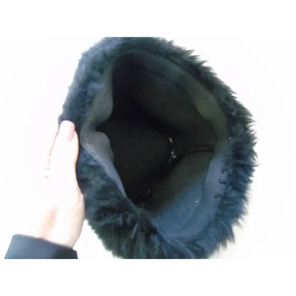 Vintage Lamb Wool Hat Black Cossack 1950\'s 20\
